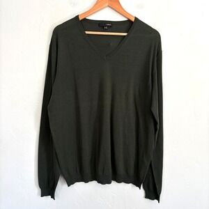 Nani Bon Fuzzi Mens Sweater Size EU 58 Dark Green Silk Cotton Blend Long Sleeve